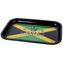 Metal Rolling Tray Black Cannabis